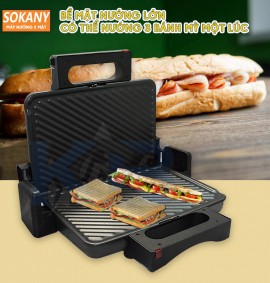 Công dụng của máy kẹp nướng bánh mỳ SOKANY
