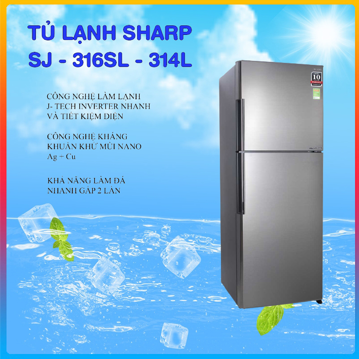 Tủ lạnh Sharp SJ-X316E-SL - 314 Lít Inverter