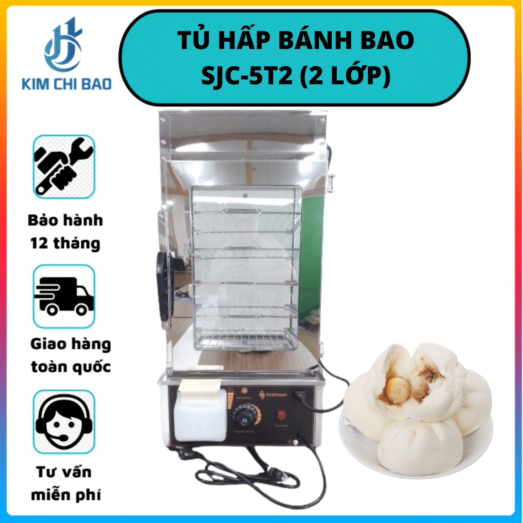Tủ hấp bánh bao SJC-5T2 (2 lớp)