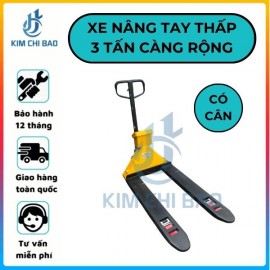 Xe nâng tay thấp Ameko 3T - Càng rộng - Có cân