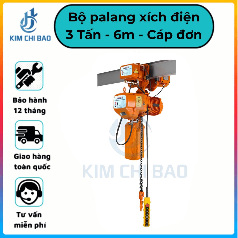 Bộ Rùa Và Palang Xích Điện Ameko 3T