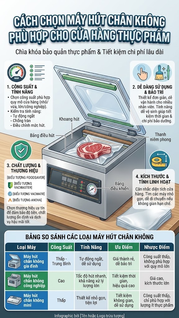 Cách Chọn Máy Hút Chân Không Phù Hợp Cho Cửa Hàng Thực Phẩm