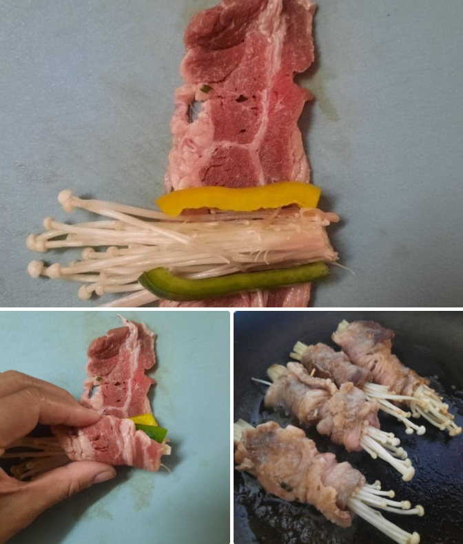 Cuộn và áp chảo thịt bò