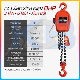 Palang xích điện DHP 380V 3Tấn - 6M