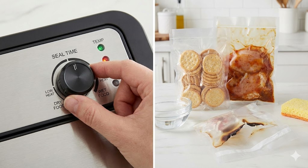 Máy hàn miệng túi hút chân không Kim Chí Bảo – đóng gói thực phẩm Tết hiệu quả