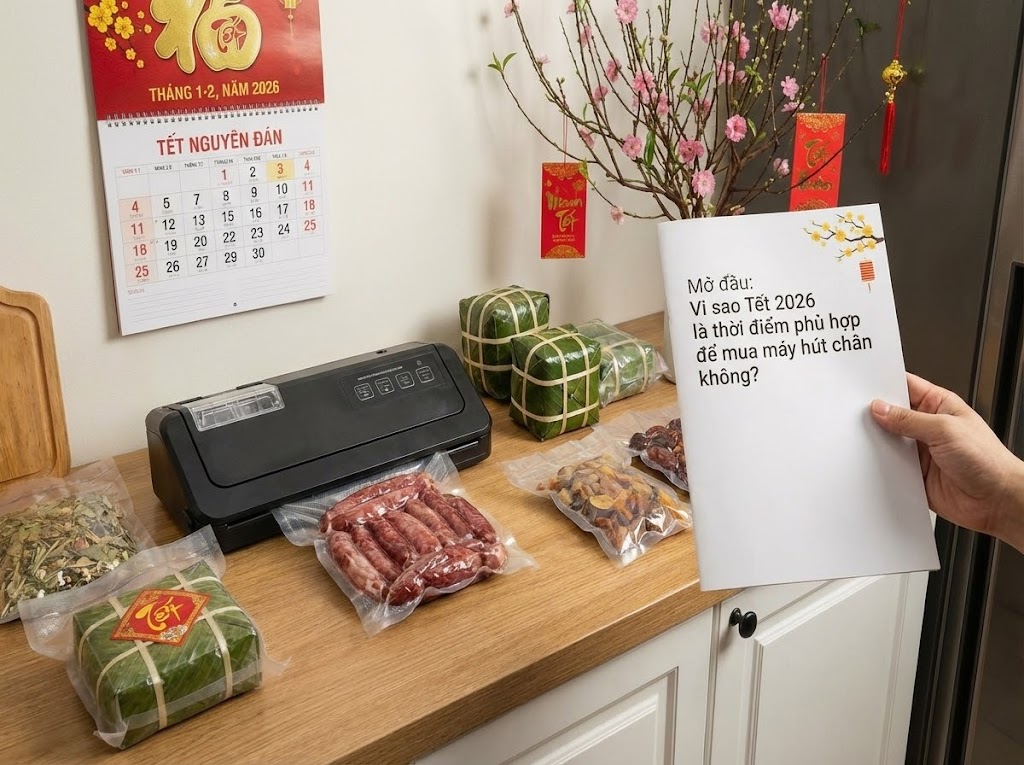 Có nên mua máy hút chân không vào dịp Tết 2026 không? Lợi ích khi dùng trong mùa Tết