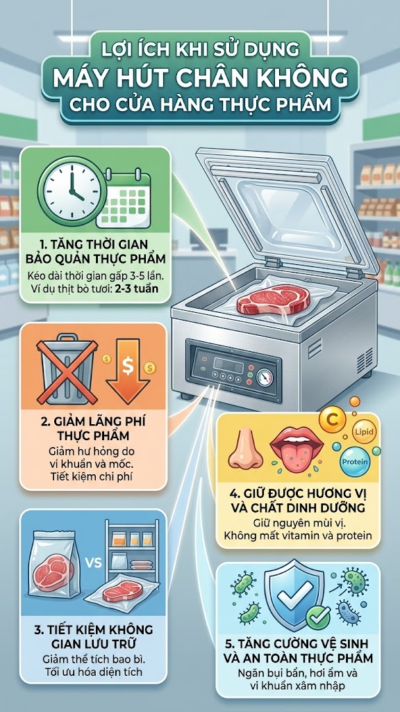 Lợi Ích Khi Sử Dụng Máy Hút Chân Không Cho Cửa Hàng Thực Phẩm