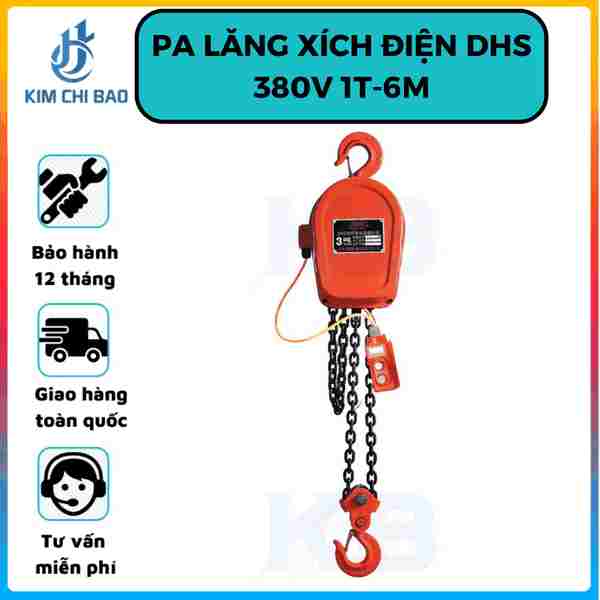 Pa lăng xích điện DHS 380V 1tấn – 6m 