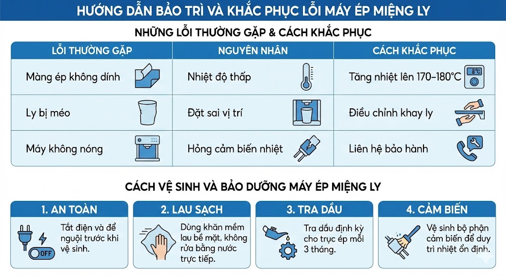 vệ sinh máy ép miệng ly đúng cách