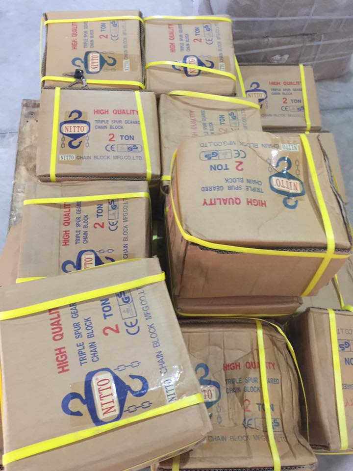 Xuất pa lăng kéo tay Nitto 2 tấn cho khách đại lý ở huyện Tam Điệp, Ninh Bình